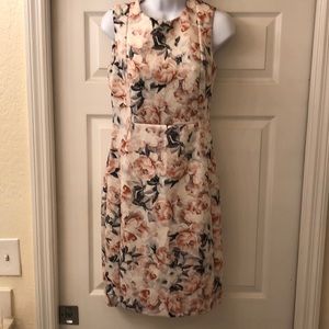 Calvin Klein Rose Print Sheath Dress